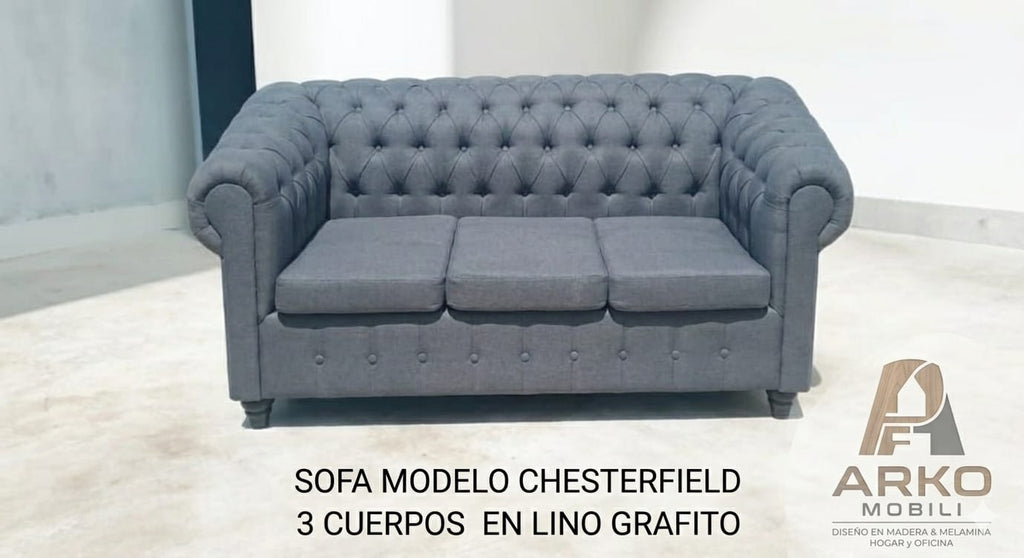 Sofa de Tres Puestos Modelo Chesterfield