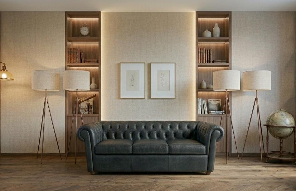 Sofa de Tres Puestos Modelo Chesterfield
